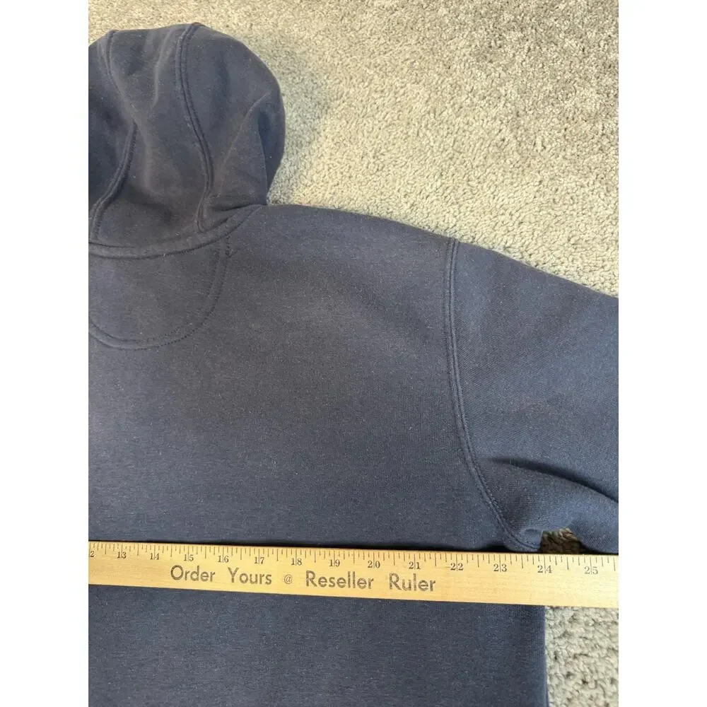 Carhartt Hoodie Mens M Relaxed Blue Full Zip Hooded Lined Fleece Pockets Logo